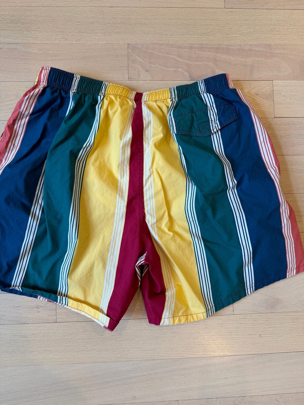 Colorblock Striped Elastic Waist Shorts - Multicolor